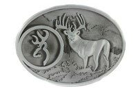 Oval Silver-Gray Sika Deer Men's Belt Buckle