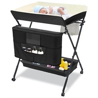 $64  Edostory Baby Diaper Station  Foldable  Black