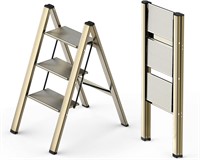 $70  3 Step Ladder  Anti-Slip  Aluminum - Gold