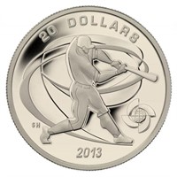 RCM 2013 Fine Pure Silver $20  - Baseball Hitter L