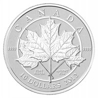 2012 $10 .9999 Fine Silver Maple Leaf Coin