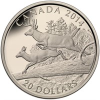 2014 $20 The White-Tailed Deer: Mates - Pure Silve