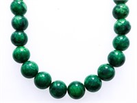 Jade Stone Bead Necklace Choker length