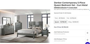 B4715 Gunmetal Grey 5-Piece Queen Bedroom Set