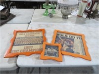 UT VOLS VINTAGE FRAMED NEWSPAPER CLIPS