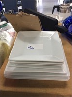Eight piece square white dishes