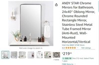 G501 ANDY STAR Chrome Mirrors Bathroom 24x40