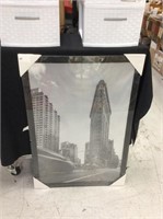 Framed flat iron building poster