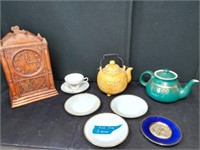 Fire King Saucers, Various Porcelain Cups, Pots,