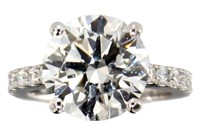 14kt Gold 6.89 ct Round VS Lab Diamond Ring