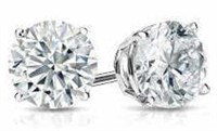 14k Gold 5.01 ct Round Brilliant Lab Diamond Studs