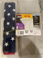 2ct 75W Rep LED Bulbs, American Flag