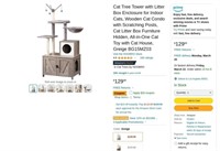 B6015  Cat Tree Tower with Litter Box Enclosure 39