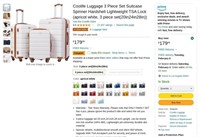 WFF2050  Coolife Luggage 3pc Spinner Set Apricot