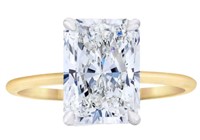 14k Gold 7.11 ct Radiant Cut Lab Diamond Ring