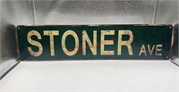 Stoner Ave Tin street sign 15.5x3.75in (living