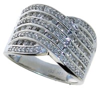 14kt Gold Brilliant 1.00 ct Diamond Wave Ring