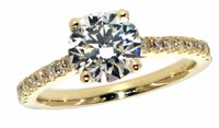 14k Gold 2.34 ct Round Brilliant Lab Diamond Ring