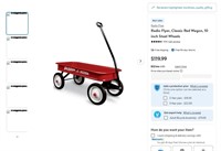 W1108  Radio Flyer Classic Red Wagon 10 inch