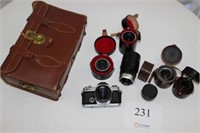 Vintage TOPCON IC-1 Camera w Lenses & Case