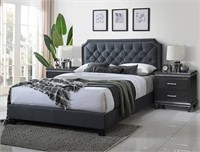 CM5090 UPHOLSTERED KING PANEL BED WITH NAILHEAD