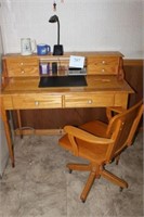 Handmade Wooden Desk w Contents