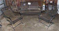 Metal Swinging Bench & Chairs