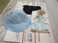 baby hats, baby washcloth/towel set