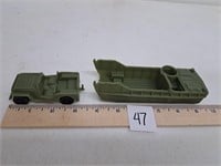 Marx Toys Landing Craft and Jeep