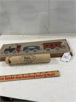 Wooden Signed Train Whistler and Sign