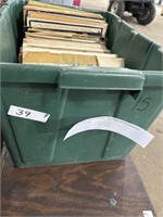 Green Tote of Records With and Without Covers