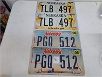 2 Sets of Nebraska License Plates
