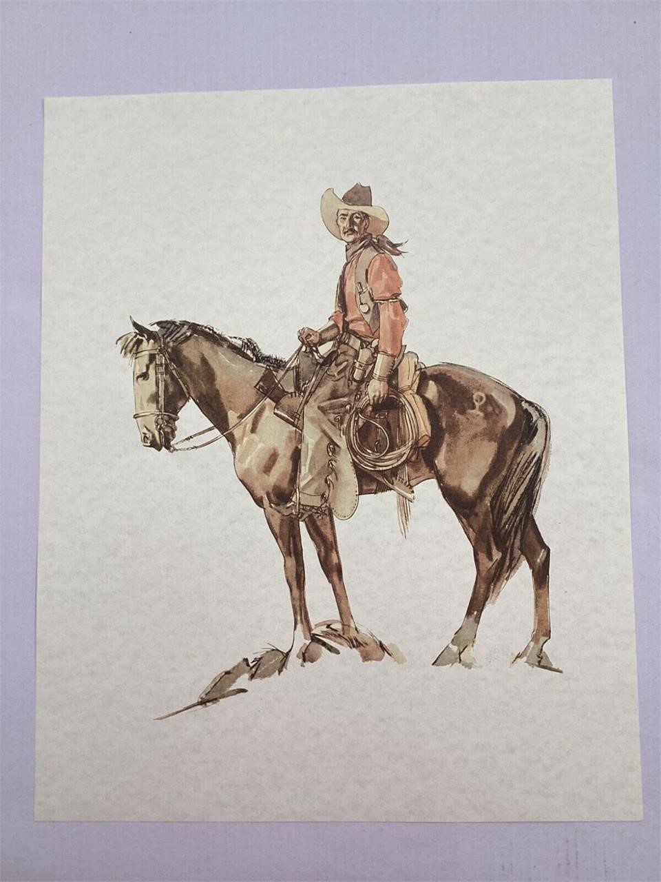 Western Cowboy Water Color Pint 16X20