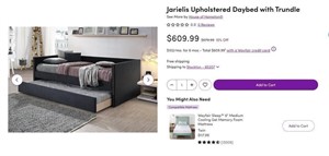 CM5321BK Jarielis Upholstered Daybed with Trundle