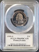 1999-S Washington Quarter Dollar, Graded: DCAM