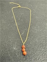 New girls jade necklace red carnelian
