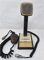 Vintage Johnson Desk Mic & Radio Mic w Cords
