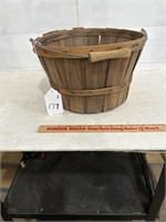 Wooden Bushel Basket with Handle