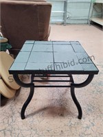 2 Metal & Stone End Tables 24x24