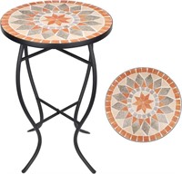 B6252 Mosaic Side Table 21 Round End