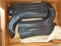 Leather Boots Women, Navy, Tony Lama