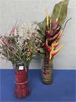 Faux Flowers in Glass Vases