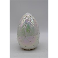 Illuminated Iridescent Porcelain 8" Jeweled Egg