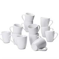Basics Porcelain, 12 oz Coffee Mug Set, 12 Count,