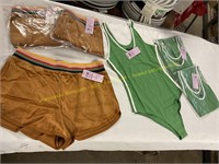 2ct.ladies Sm,XS bodysuits,2ct.med,XL shorts