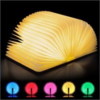 LED Foldable Wooden Book Lamp 5-Colour with Blueth