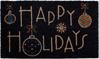 R998  Calloway Mills Happy Holidays Doormat 17 x