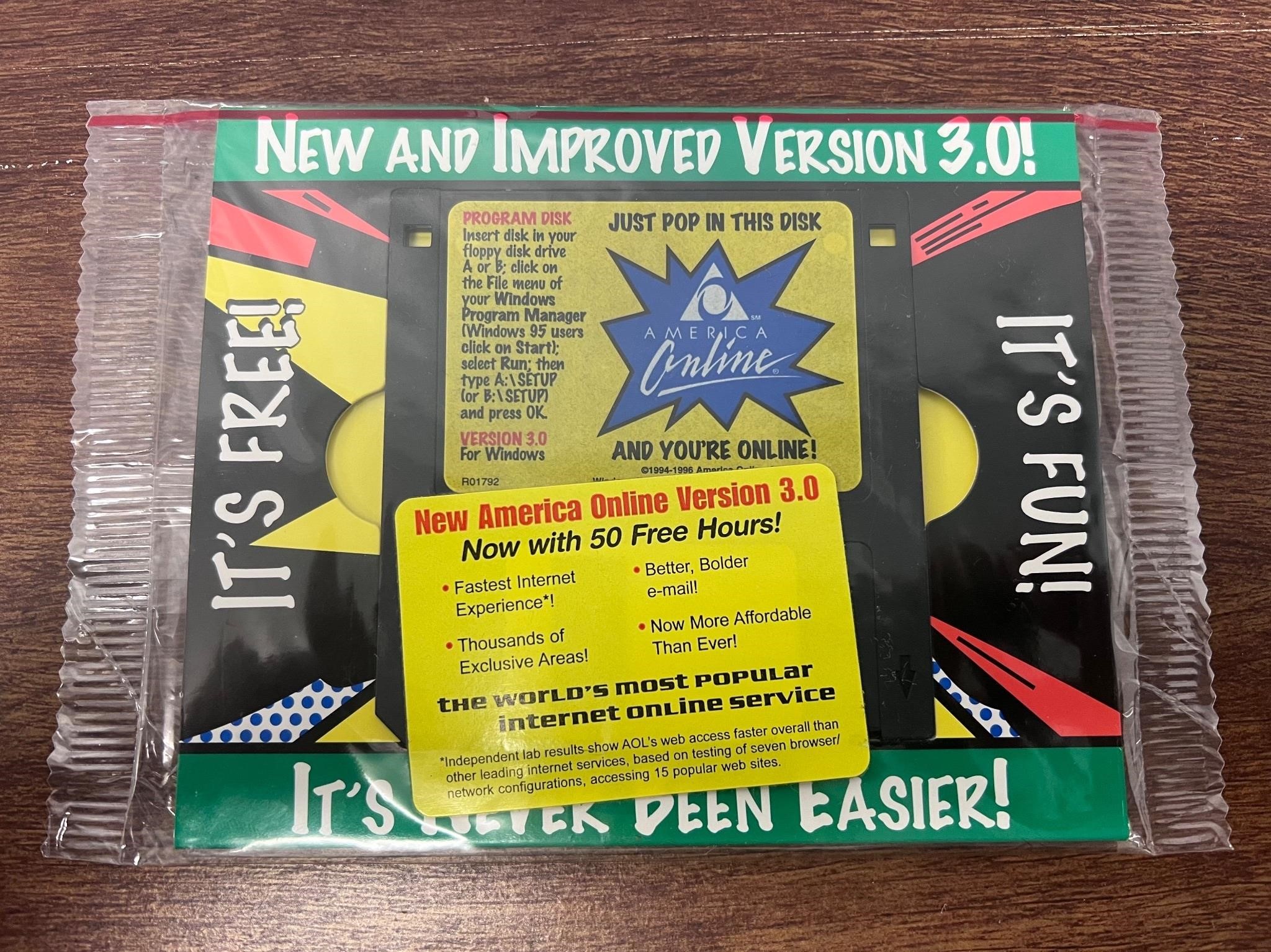 AOL America Online Version 3.0 Floppy Disk NEW