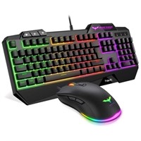 Rainbow LED Backlit USB Gaming Keyboard and Mouse