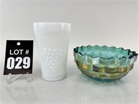 Anchor Hocking Milk Glass & Indiana Glass Cubist